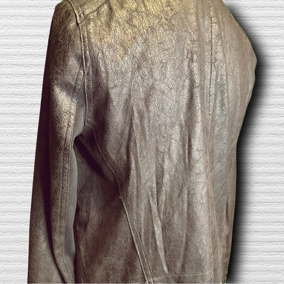 Lysse Black ‘Origami’ 2 Layer Lapel Open Front Vegan Leather Jacket Size XS - Picture 15 of 16